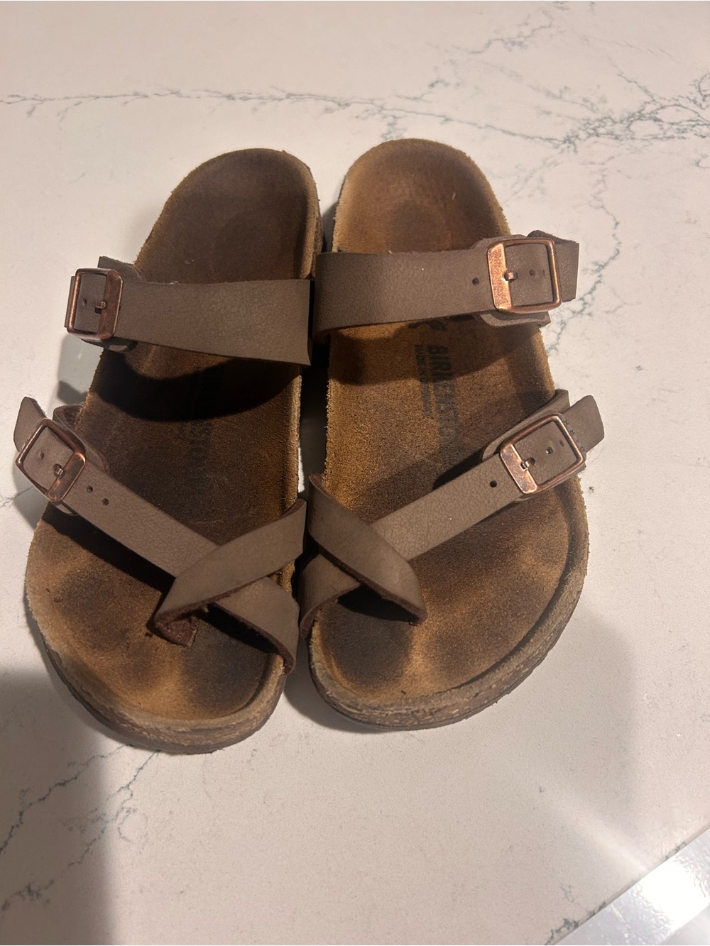 Birkenstock Kids Mayari Brown Adjustable Sandals- Size 32